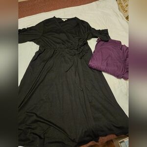 Terra & Sky Wrap Dress Lot Of 2 Black And Purple Size 1X 16W-18W